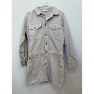Abercrombie‎ & Fitch Denim Shirt Dress Light Grey Small NWT